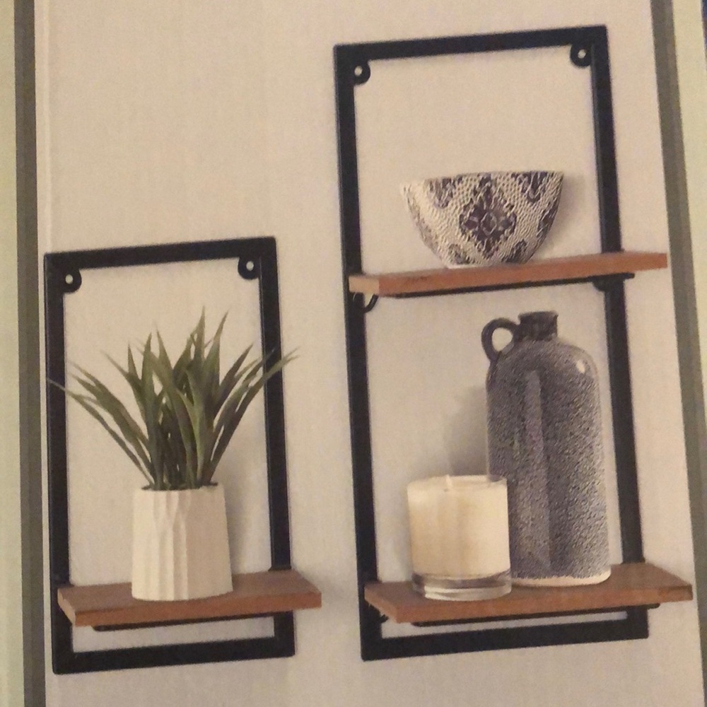 True Destiny Black and Brown Wall Decor Display Shelves